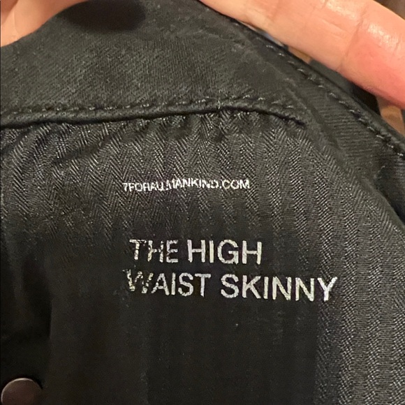 7 For All Mankind Women's Black Skinny Jeans - Picture 6 of 8